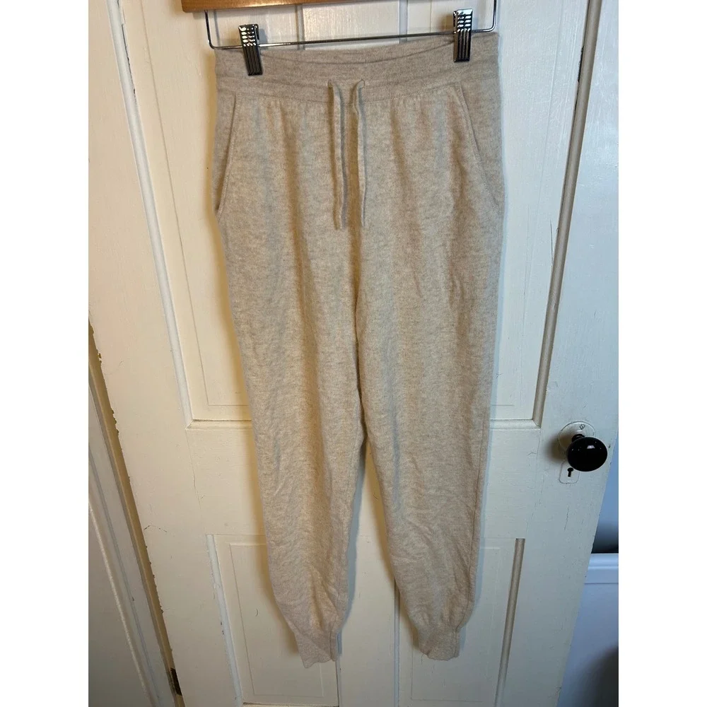 Naadam Signature 100% Cashmere Jogger Pants Oatmeal XXS